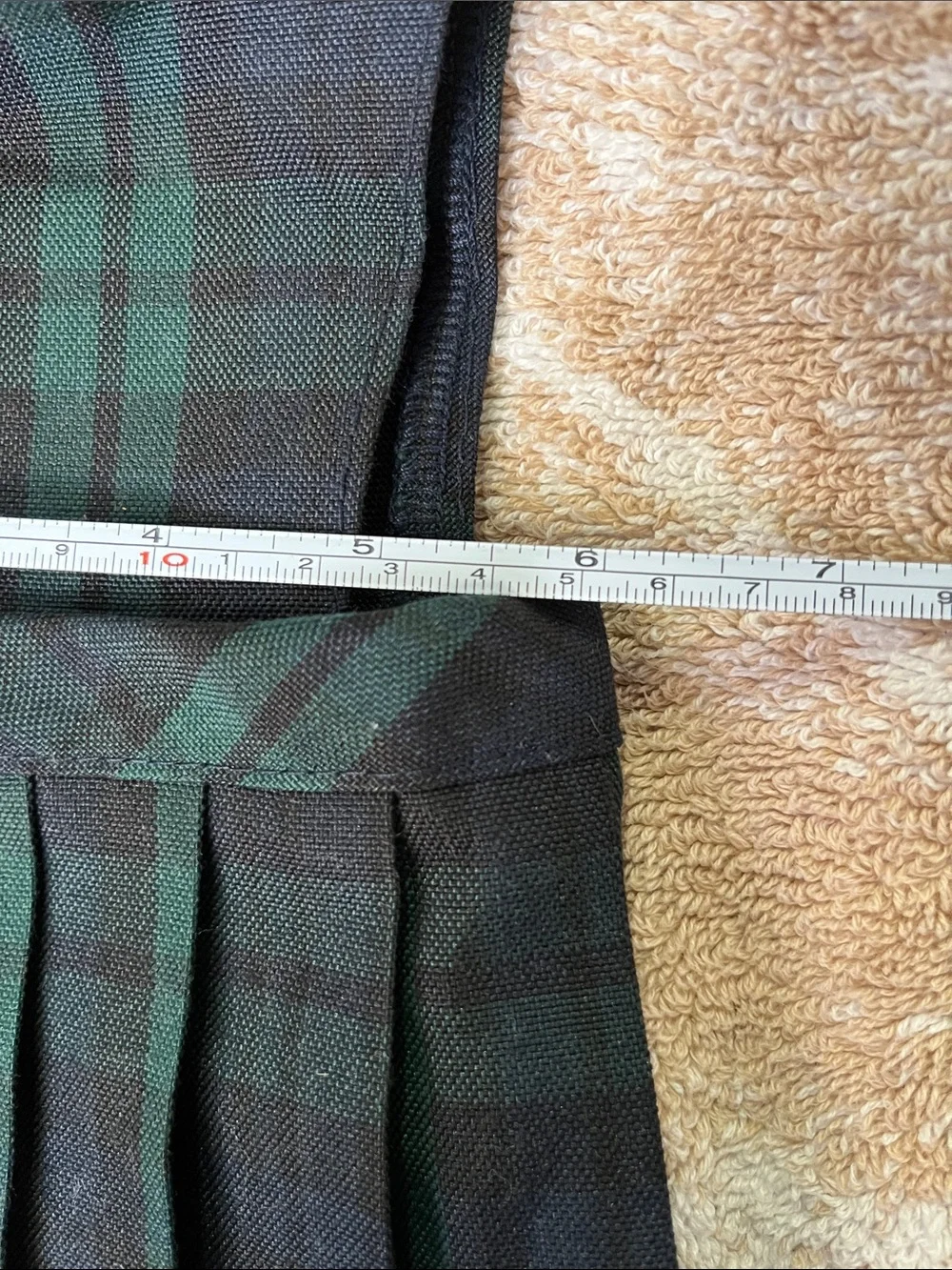 Vintage Green and Black Plaid Pleated Doll Jumper